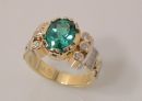 Green Tourmaline & Diamond Ring